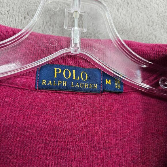 Polo Ralph Lauren Quarter Zip Pullover Sweater M Red Long Sleeve Mock Neck 90s - Picture 2 of 11